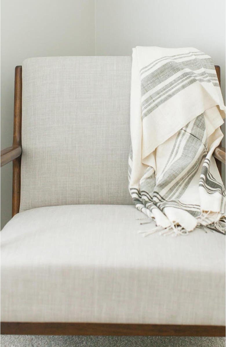 Creative Women Cabin Hatch Cotton Throw Blanket, Alternate, color, Gray