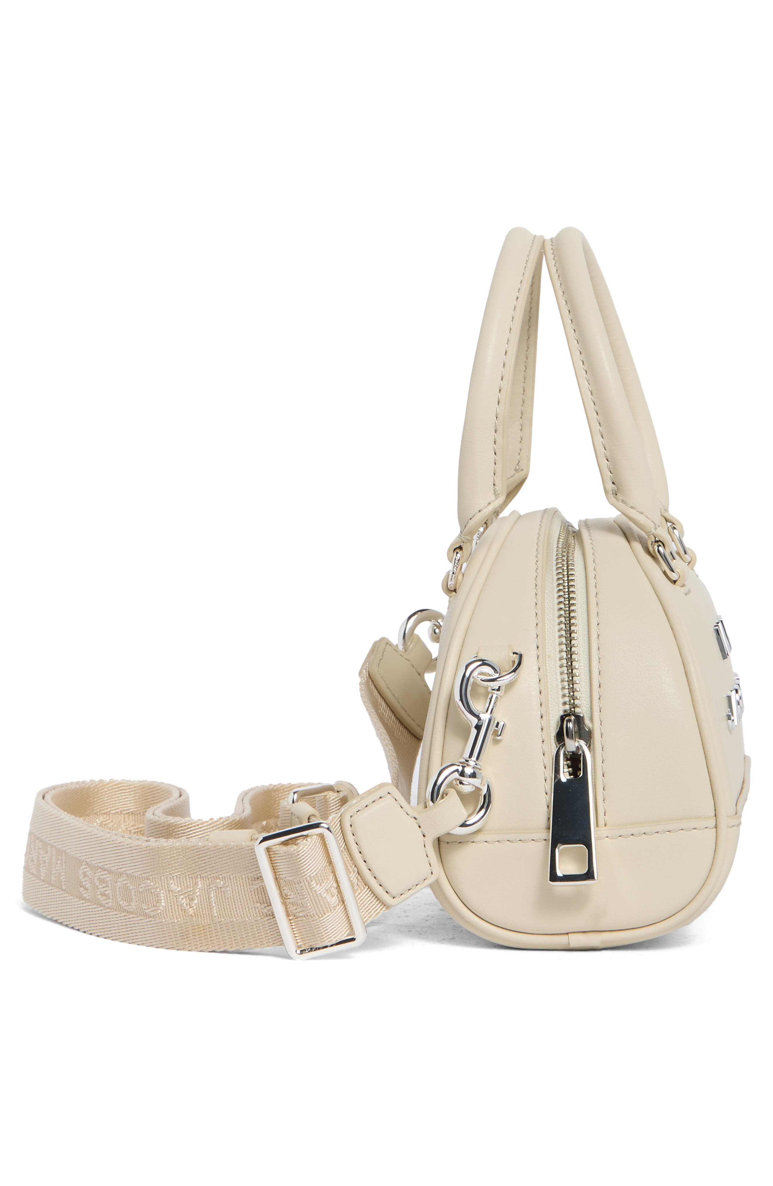 Small Leather Bowling Bag, Alternate, color, MARSHMALLOW