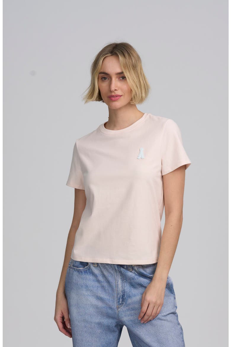 Tee With Logo Applique, Main, color, PINK