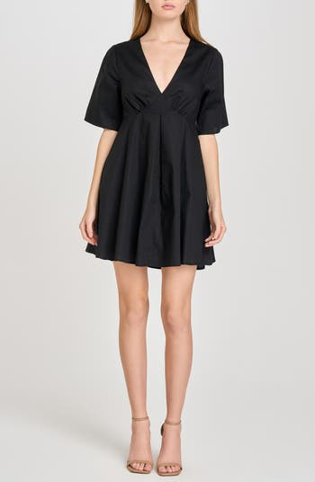 WAYF Zelma Short Sleeve Babydoll Minidress | Nordstrom