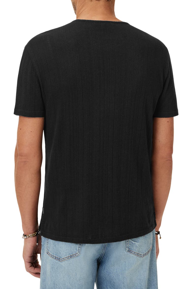 Ciel Variegated Rib Henley, Alternate, color, BLACK