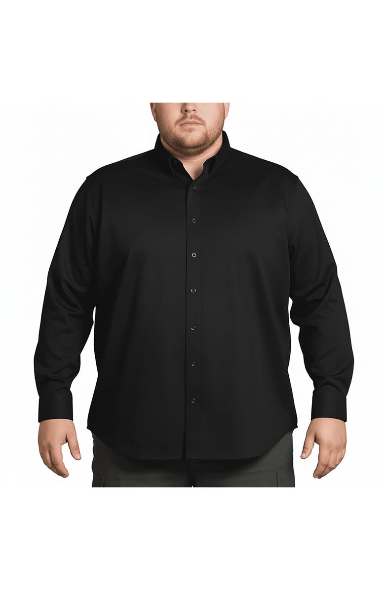 Regent Row Men’s Big and Tall Commuter Shirt, Long Sleeve Button Down, Tailored Fit, Spread Collar, Performance Fabric, Stylish & Casual Breathable Shirt, Main, color, Black