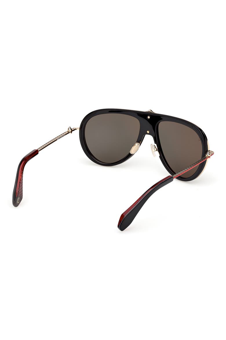 Greggo 61mm Pilot Sunglasses, Alternate, color, BLACK / GUNMETAL RED ENAMEL