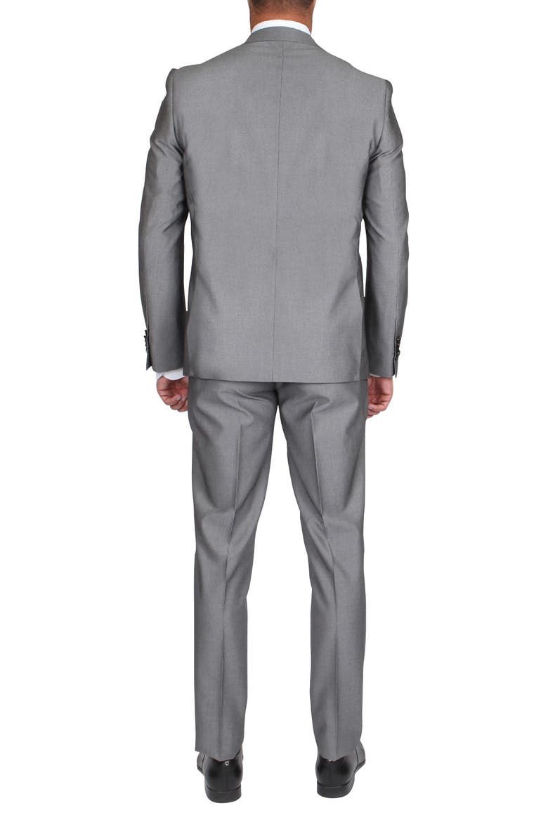 Solid Two Button Notch Lapel Slim Fit Suit, Alternate, color, GREY
