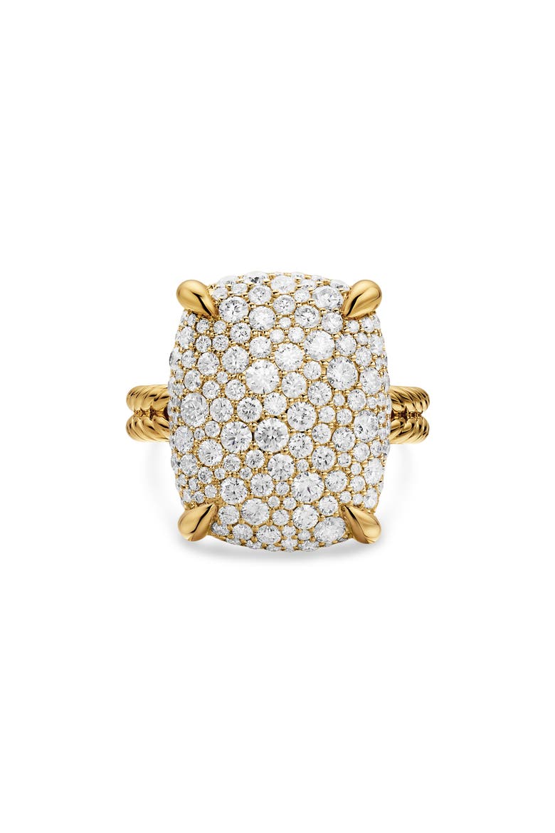 Chatelaine® Elongated Ring, 18K Yellow Gold with Diamonds, 19mm, Main, color, GOLD