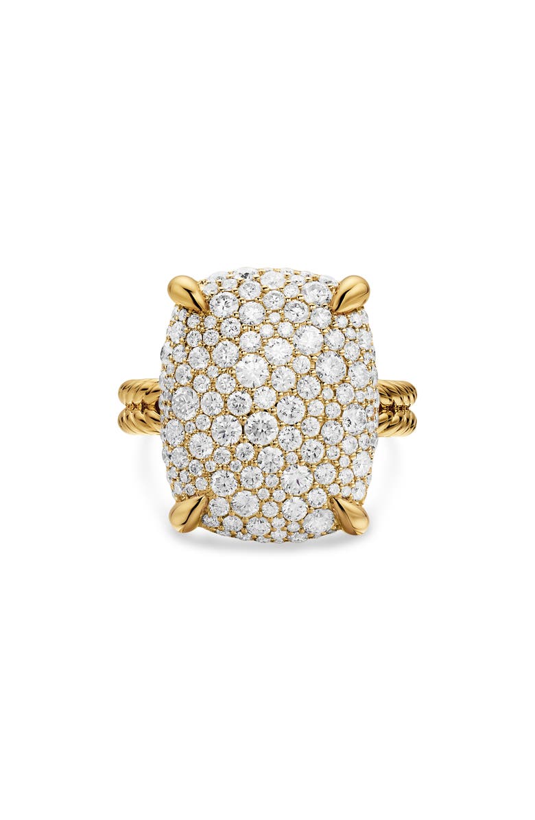 David Yurman Chatelaine<sup>®</sup> Elongated Ring, 18K Yellow Gold with Diamonds, 19mm, Main, color, Gold