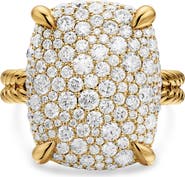 David Yurman Chatelaine® Elongated Ring, 18K Yellow Gold with Diamonds, 19mm