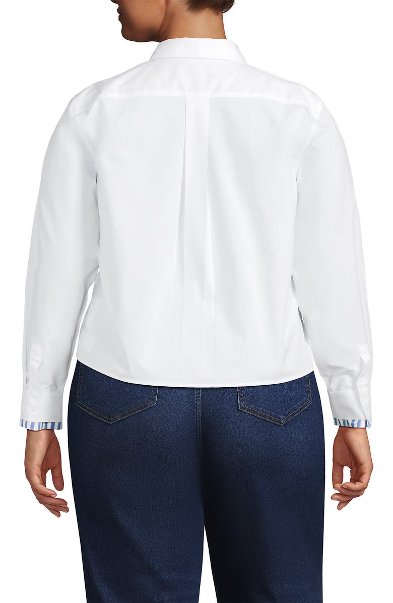 Lands' End Easy Care Shirt with Removable Bow, Alternate, color, White