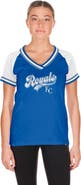 New Era Women's New Era Royal Kansas City Royals Gameday Raglan V-Neck T-Shirt