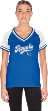 New Era Women's New Era Royal Kansas City Royals Gameday Raglan V-Neck T-Shirt