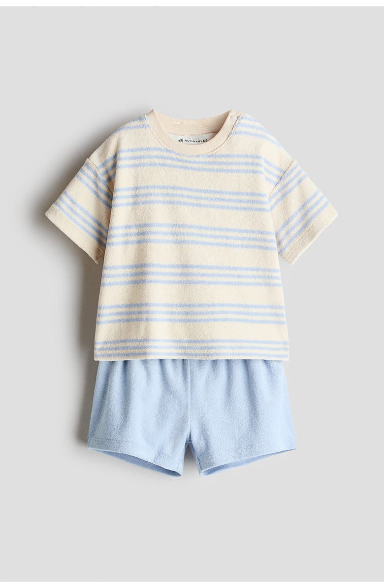 H&M 2-piece terry set, Alternate, color, Yellow/Blue Striped