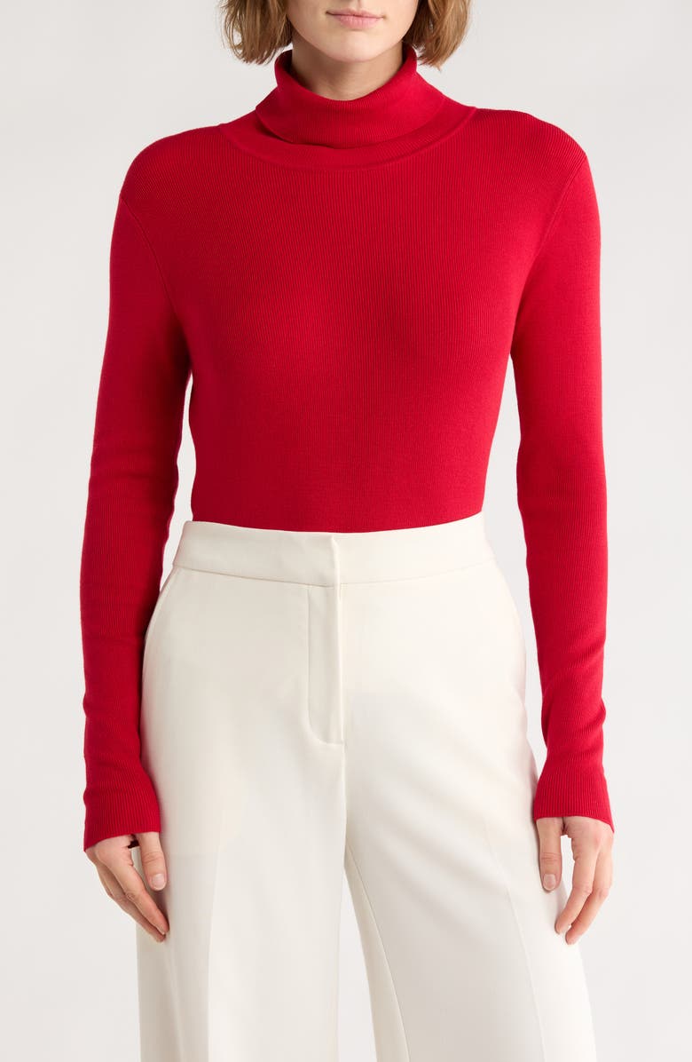 T Tahari Turtleneck Sweater, Main, color, Perfect Red