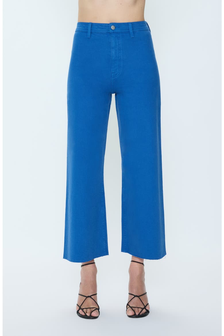 Penny Crop High Waist Raw Hem Wide Leg Jeans, Main, color, CIEL