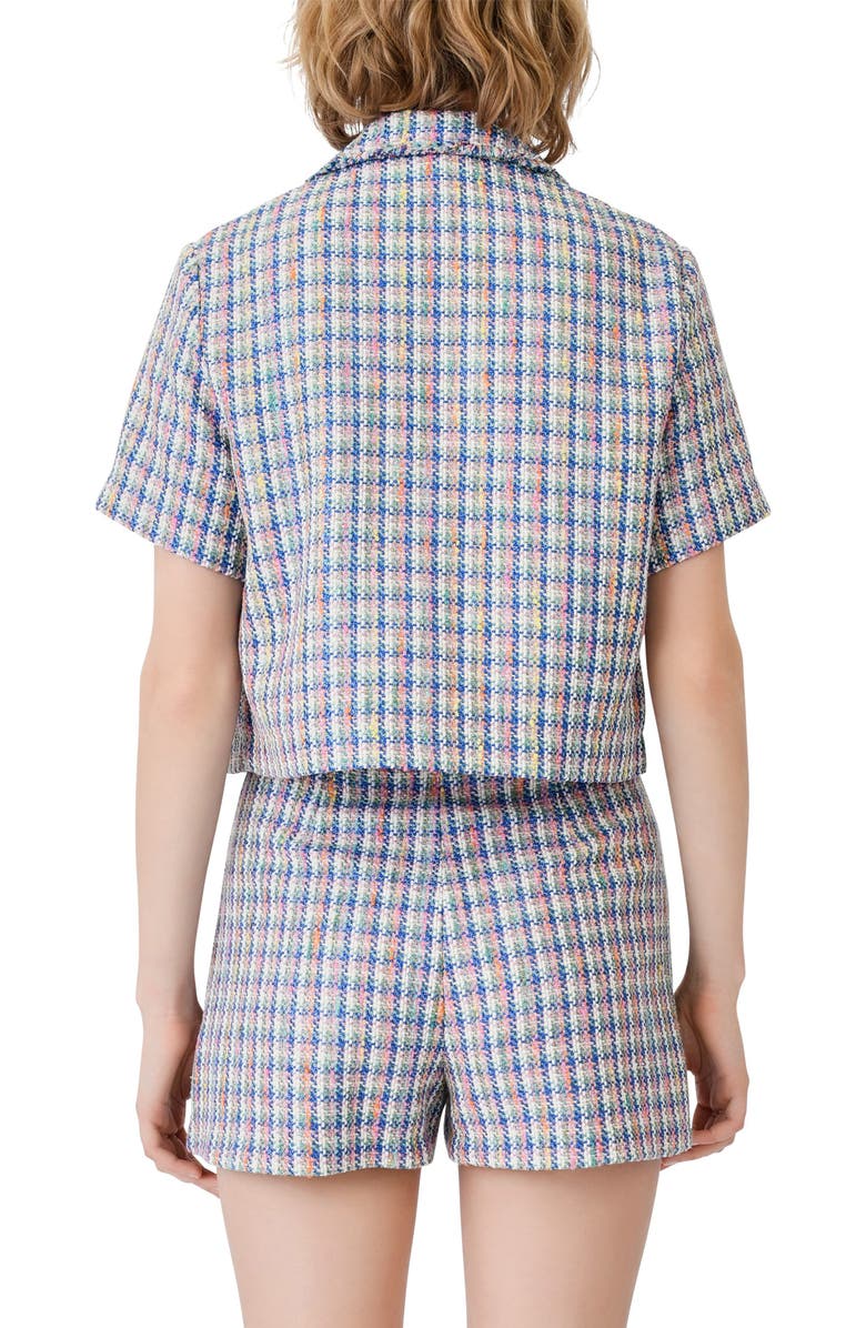 maje Vizam Short Sleeve Tweed Jacket, Alternate, color, Multi-Coloured