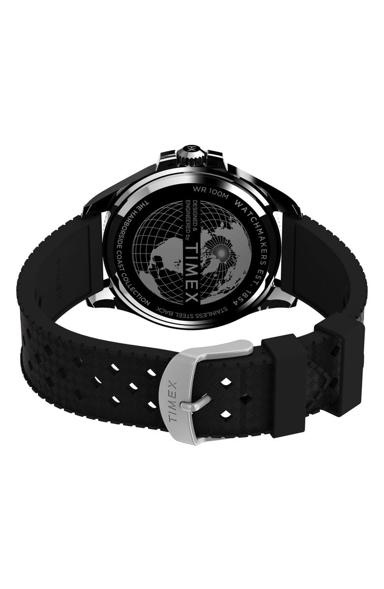 Timex<sup>®</sup> Harborside Coast Silicone Strap Watch, 44mm, Alternate, color, Green