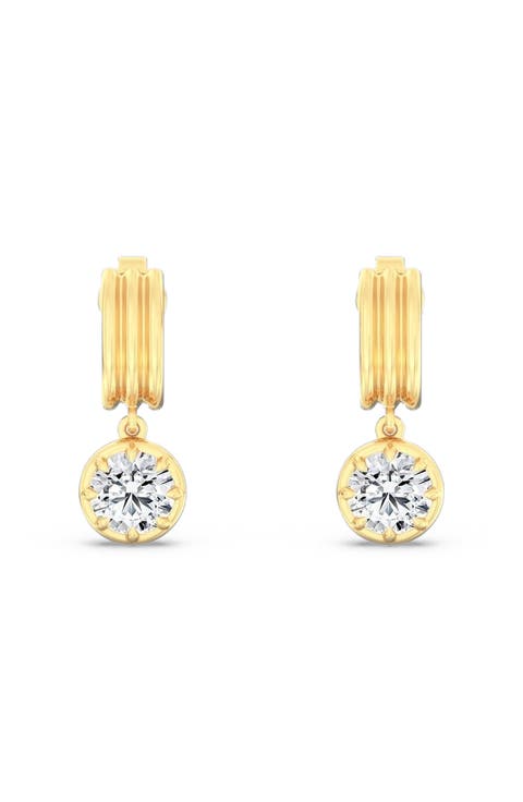 Round Aura Drop Lab Diamond in 14K Gold