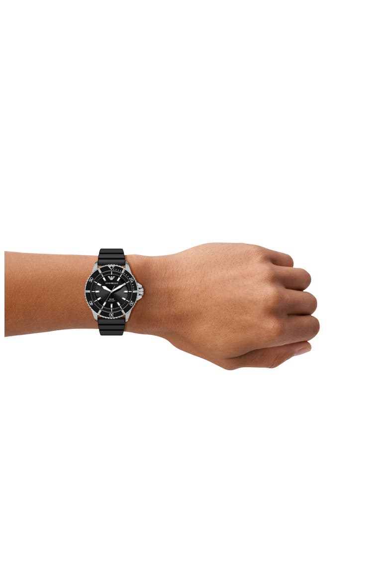 World Explorer Solar Silicone Strap Watch, 42mm, Alternate, color, BLACK