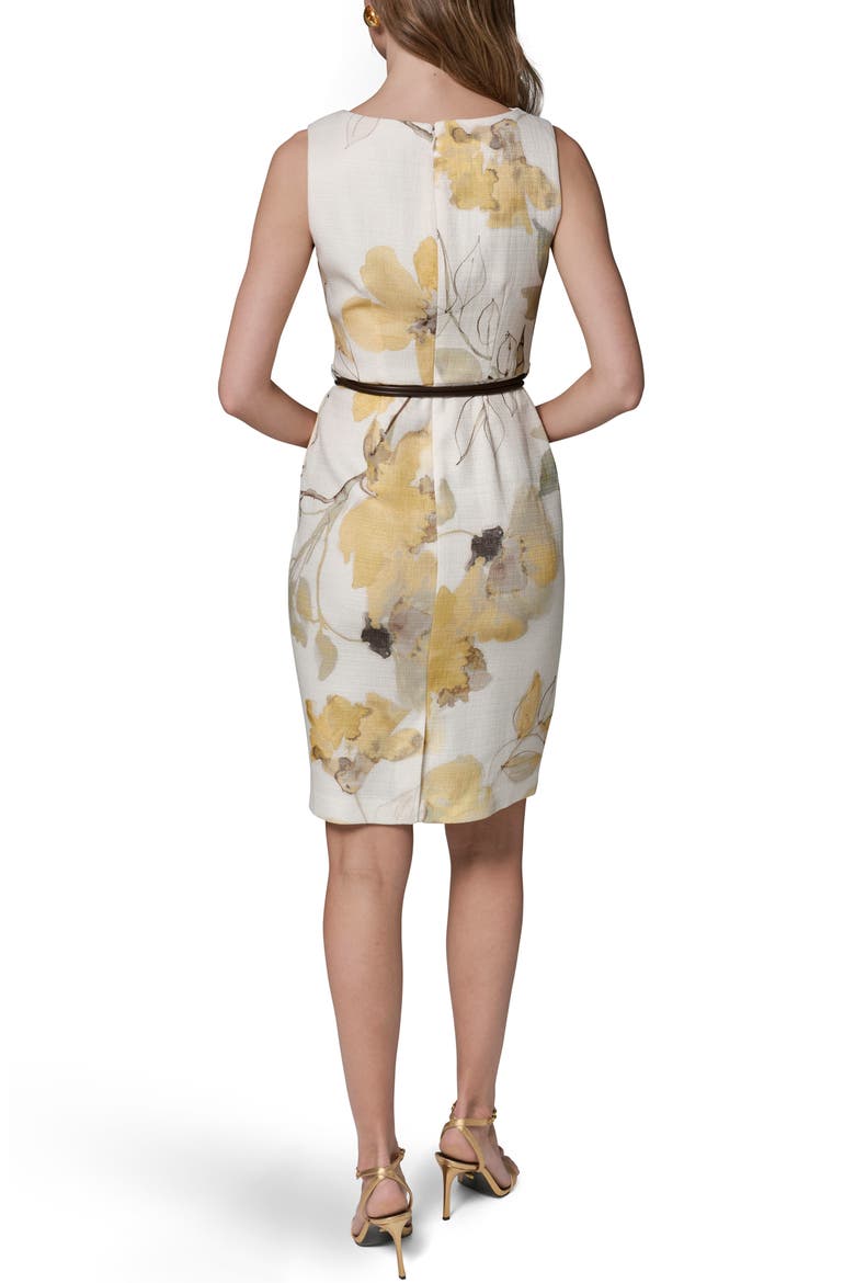 Floral Cowl Neck Sheath Dress, Alternate, color, LIMONCELLO MULTI