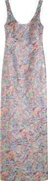 Dries Van Noten Floral Jacquard Lamé Blazer Column Dress