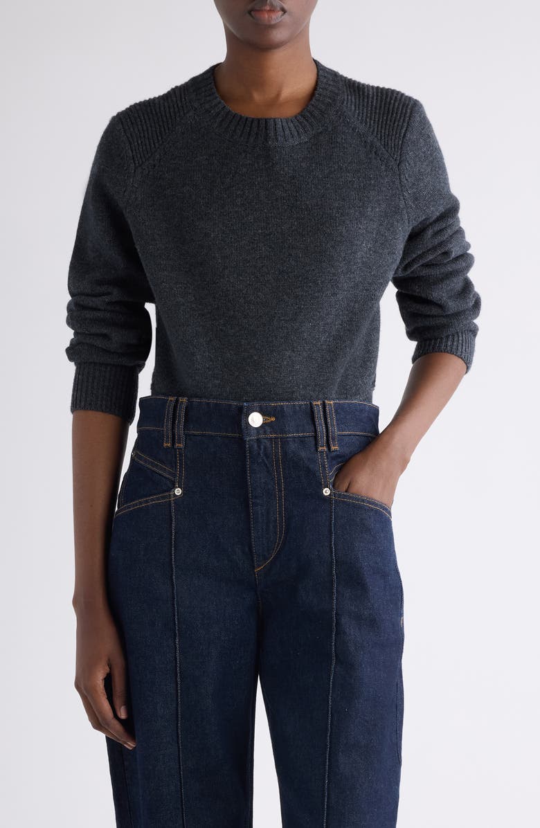 Isabel Marant Cornelia Merino Wool & Cashmere Sweater, Main, color, Anthracite