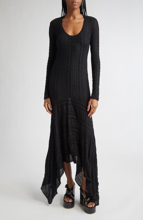 Olle Long Sleeve Handkerchief Hem Dress