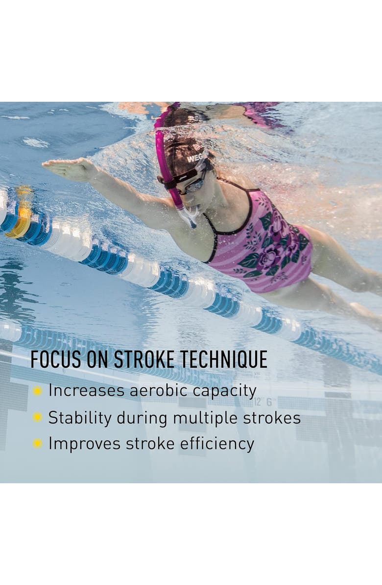 FINIS Original Swimmers Snorkel Center Mount Design For Swim Training Adjustable Fit Purge Valve, Alternate, color, Pink