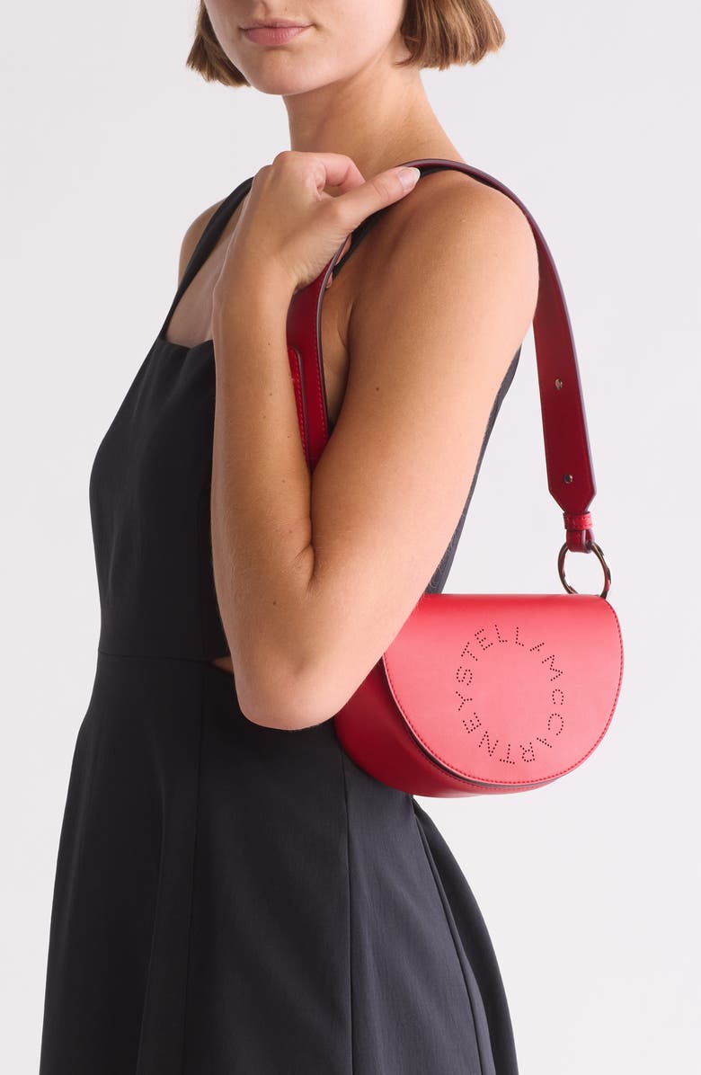 Stella McCartney Perforated Logo Flap Shoulder Bag, Alternate, color,