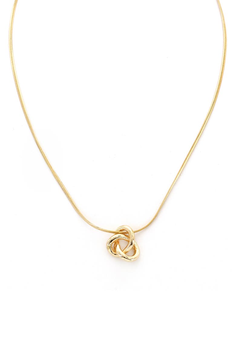 Knot Pendant Necklace, Main, color, GOLD