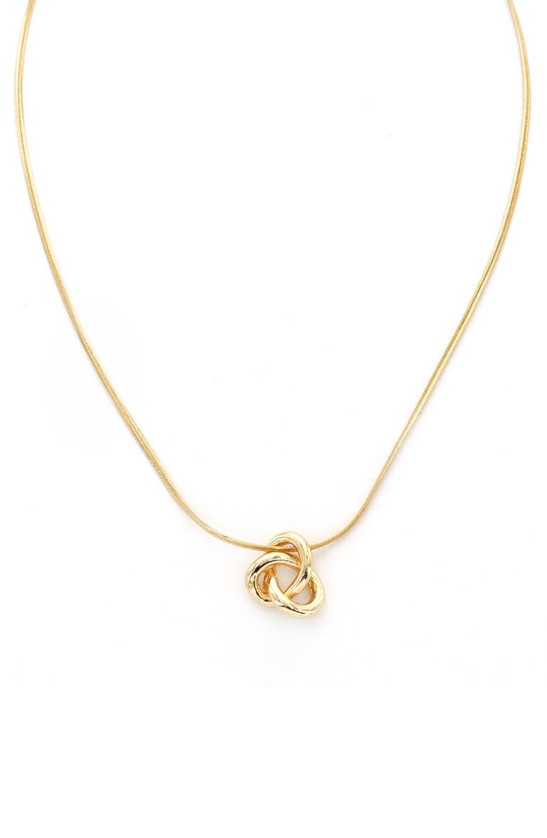 Panacea Knot Pendant Necklace, Main, color, Gold