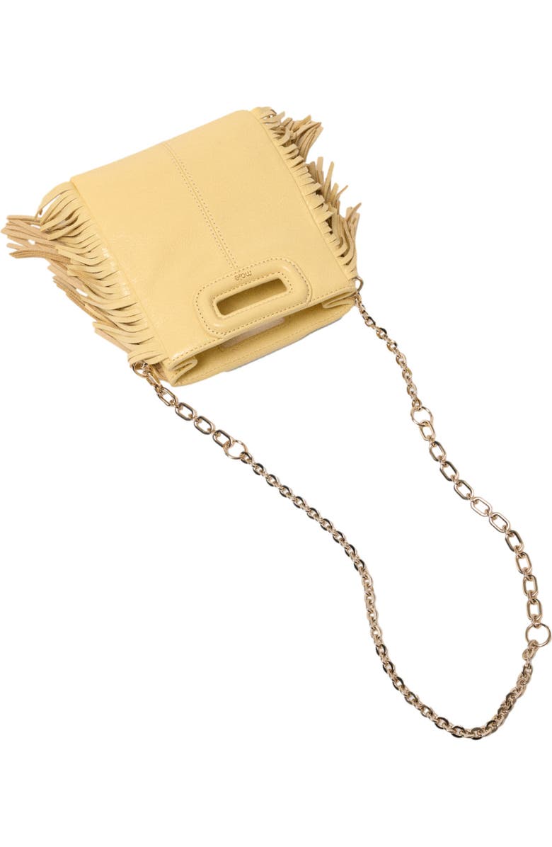 maje Matte crackled leather M Mini bag, Alternate, color, Pale Yellow