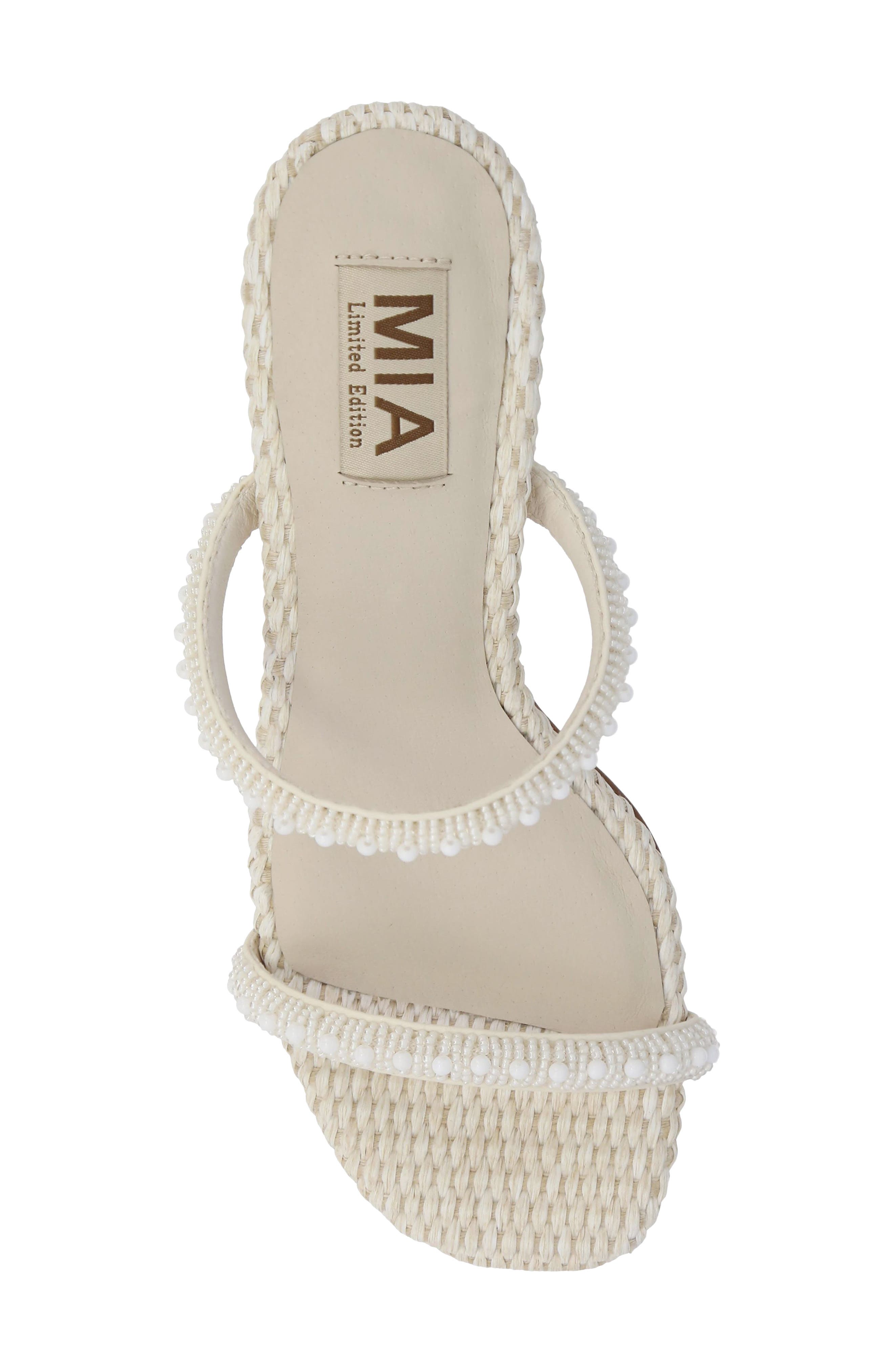 MIA Sabella Embellished Sandal, Alternate, color, Bone Beads