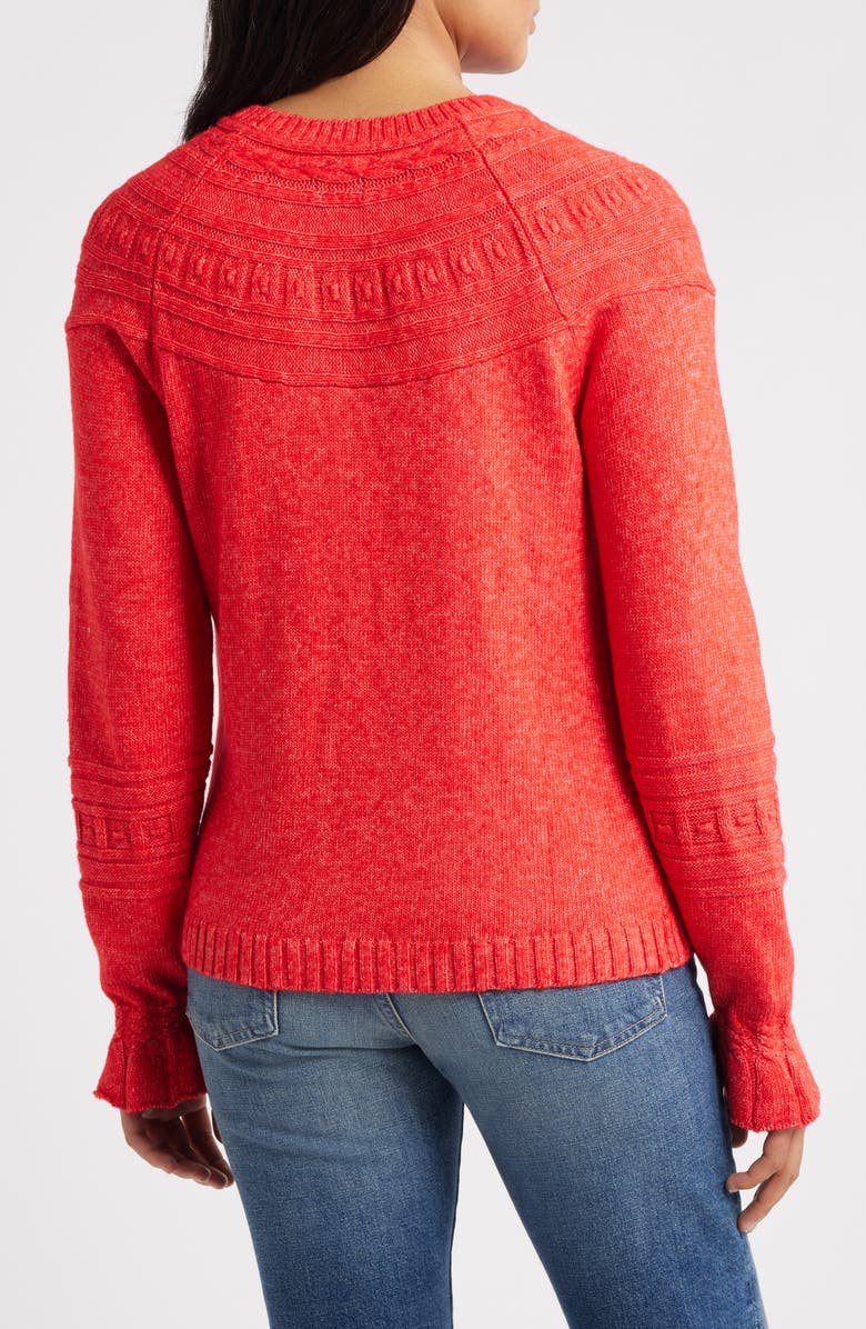 NIC+ZOE Textural Dot Cozy Sweater, Alternate, color, Scarlet