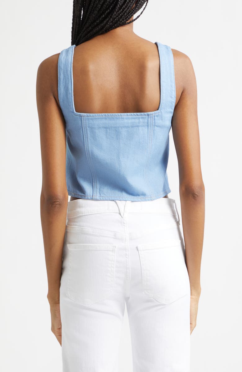 Veronica Beard Spensley Denim Top, Alternate, color, Bayside