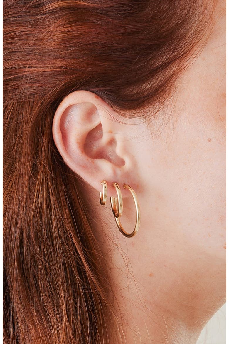 Maude Hoop Earrings, Alternate, color, Silver