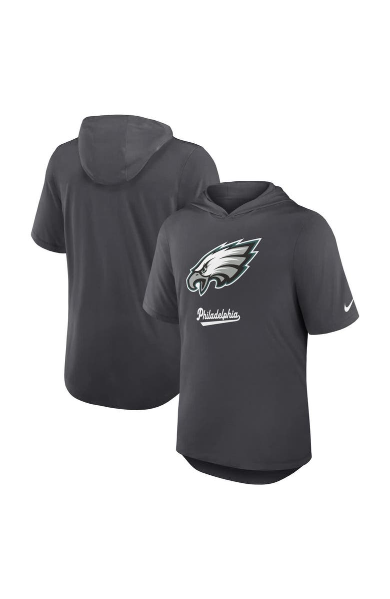 Nike Men's Nike Anthracite Philadelphia Eagles Tri-Blend Performance Hoodie T-Shirt, Alternate, color, Anthracite