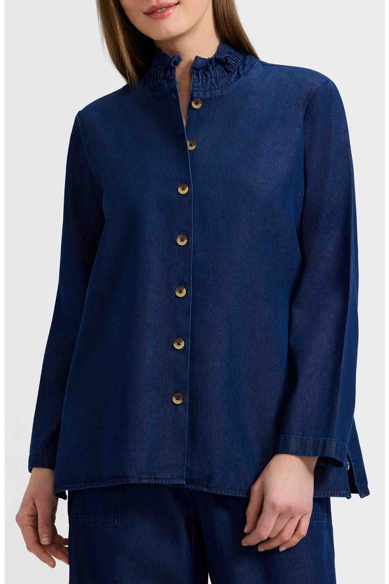Carolina Denim Button-Up Shirt, Main, color, DARK WASH