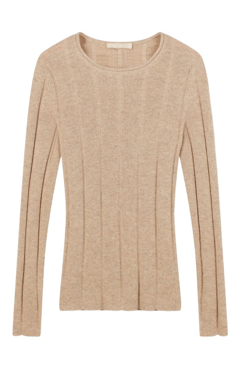 GOBI Mongolian Cashmere C-Neck Cashmere Sweater, Alternate, color, Warm Grey