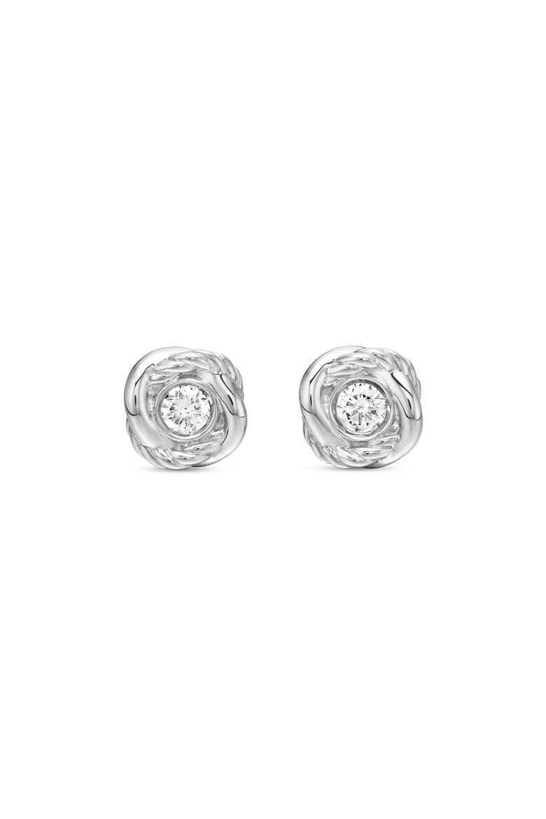 Infinity Knot Diamond Stud Earrings, Main, color, DIAMOND