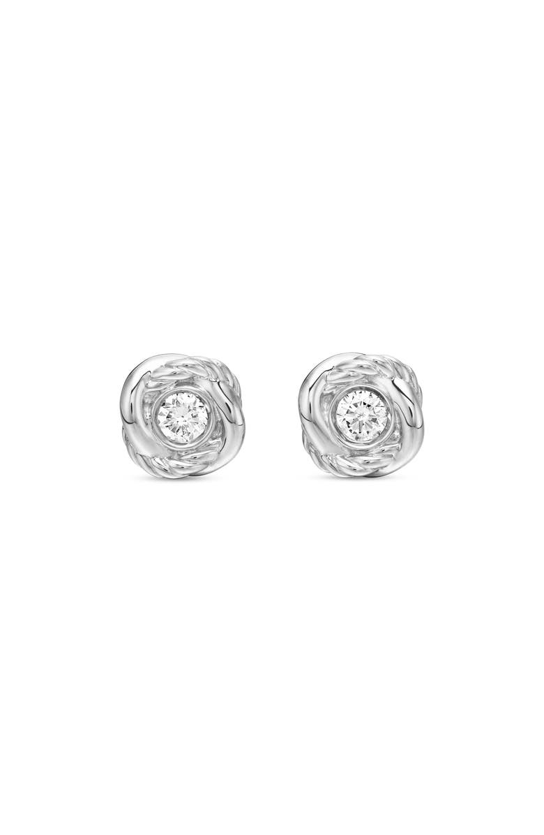 David Yurman Infinity Knot Diamond Stud Earrings, Main, color, Diamond