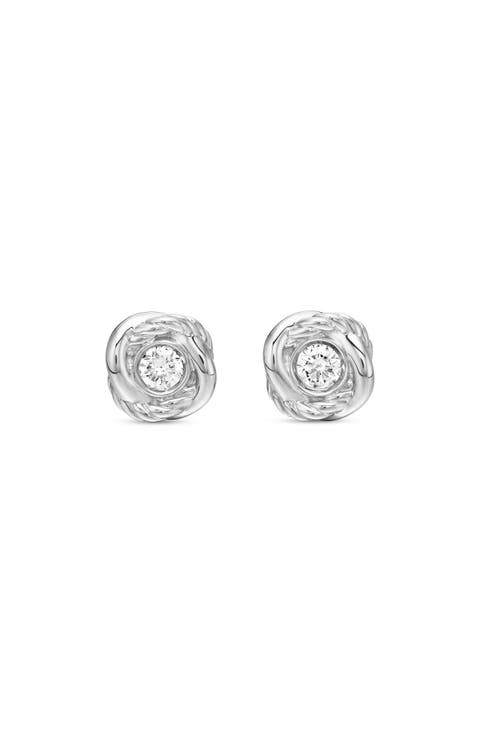 Infinity Knot Diamond Stud Earrings