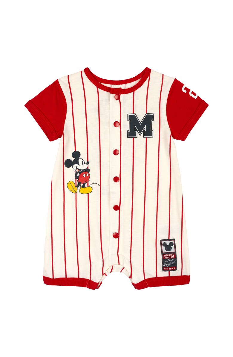 Disney Mickey Mouse Athletic One Piece Romper, Main, color, Red Mickey Mouse