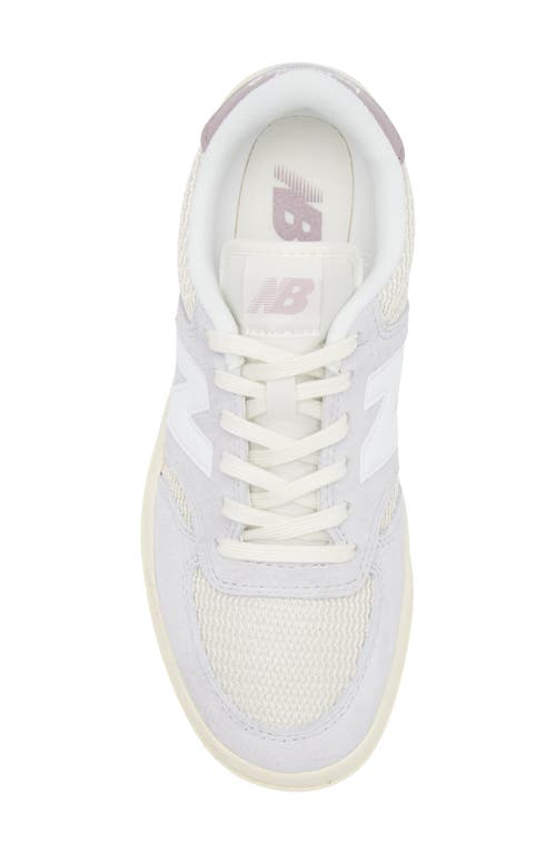 New Balance T Leather Sneakers In Pearl Grey/linen
