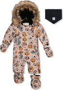 Deux par Deux Play Dog Faux Fur Hood Car Seat One Piece Snowsuit