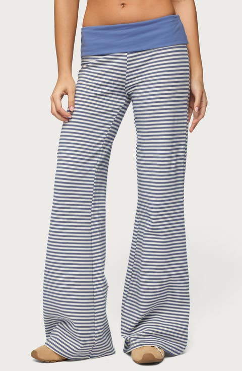 Meggy Colorblock Stripe Foldover Pants