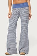 EDIKTED Meggy Colorblock Stripe Foldover Pants