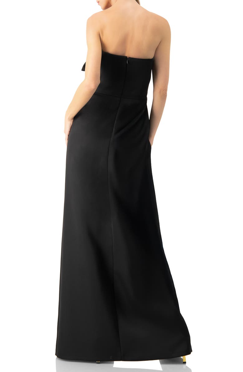 IVONNE Strapless Gown With Front Leg Opening, Alternate, color, Black