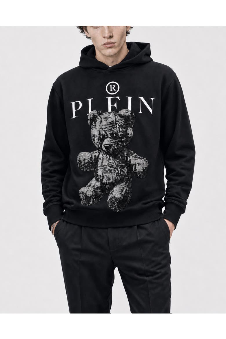 Hoodie Sweatshirt Teddy Men, Main, color, black