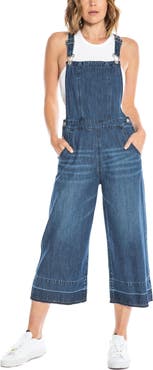 Juicy Couture Release Hem Crop Wide Leg Nonstretch Denim Overalls