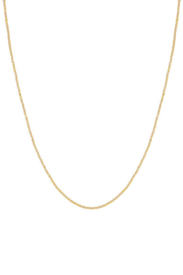 14k Gold Beaded Chain Necklace, Main, color, 14K YELLOW GOLD