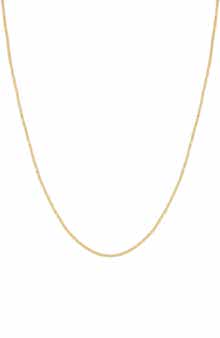 14k Gold Beaded Chain Necklace